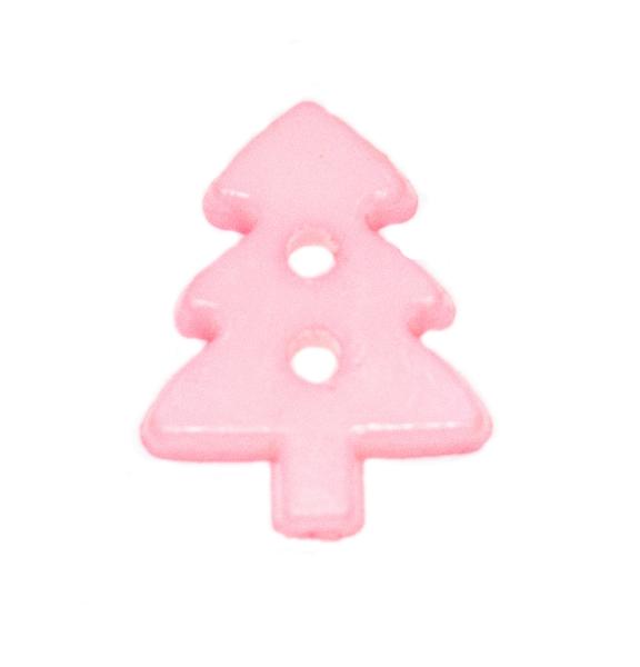 Kids button as a Christmas tree in pink 17 mm 0,67 inch